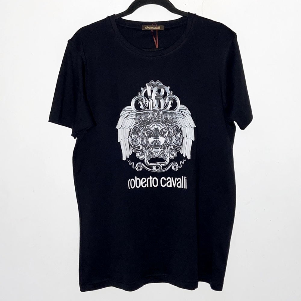 Roberto Cavalli designer graphic print T-shirt XL NWT Unisex